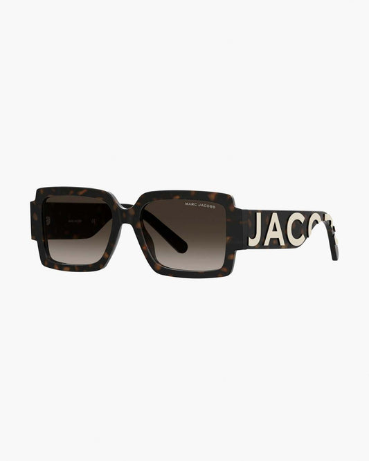 The Bold Logo Square Sunglasses Havana - Marc Jacobs New
