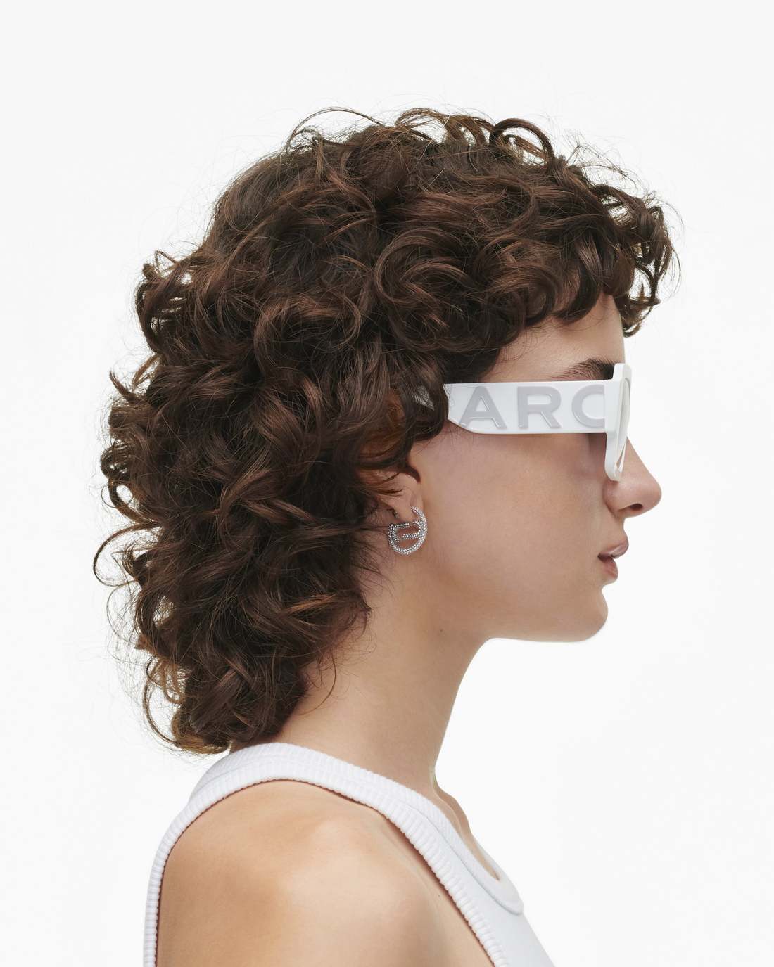 The Bold Logo Square Mirrored Sunglasses White/Grey - Marc Jacobs Featured