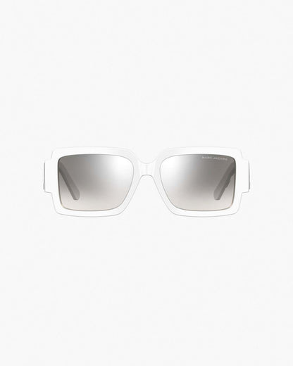 The Bold Logo Square Mirrored Sunglasses White/Grey - Marc Jacobs Featured