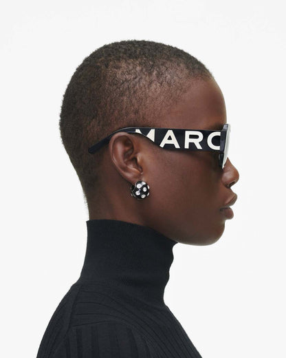 The Bold Logo Square Sunglasses Black/White - Marc Jacobs Popular
