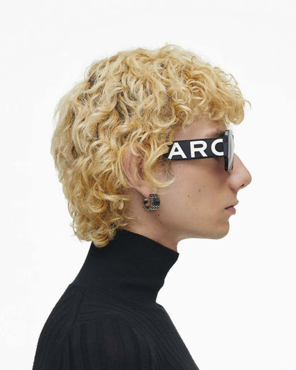 The Bold Logo Square Sunglasses Black/White - Marc Jacobs Popular