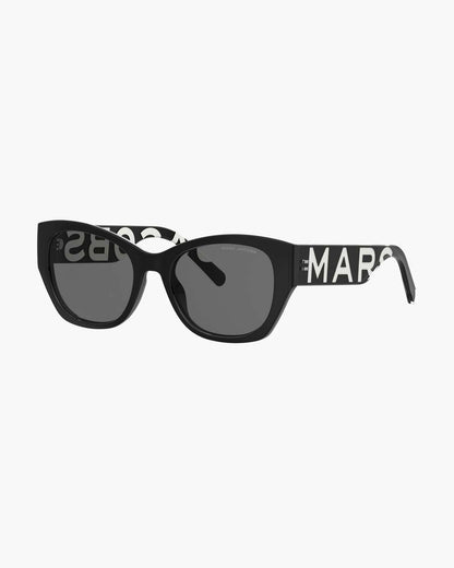 The Bold Logo Square Cat Eye Sunglasses Black/White - Marc Jacobs Trending