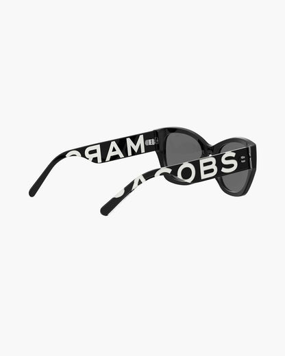 The Bold Logo Square Cat Eye Sunglasses Black/White - Marc Jacobs Trending