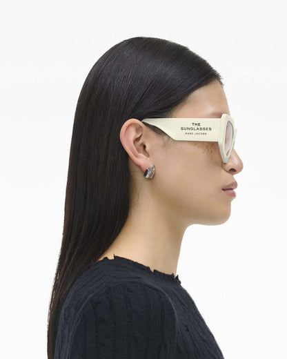 The Square Cat Eye Sunglasses Ivory - Marc Jacobs Signature