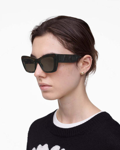 The Bold Logo Cat Eye Sunglasses Havana - Marc Jacobs Popular