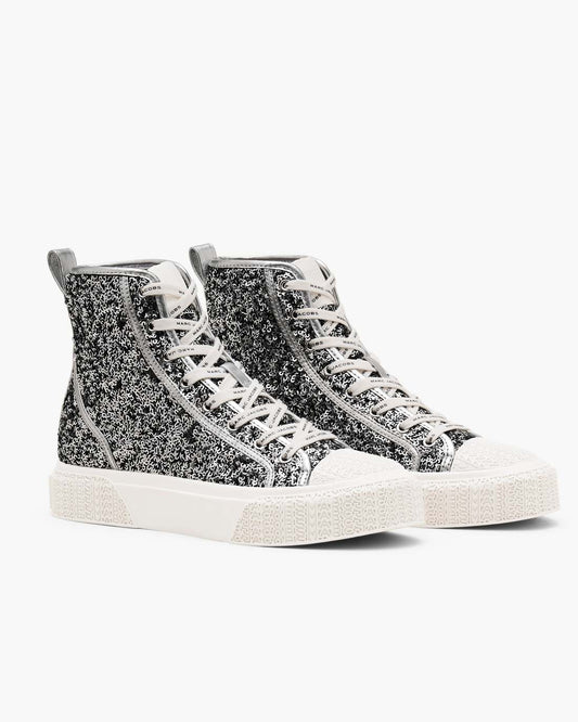 The Sequin High Top Sneaker Silver - Marc Jacobs Recommended