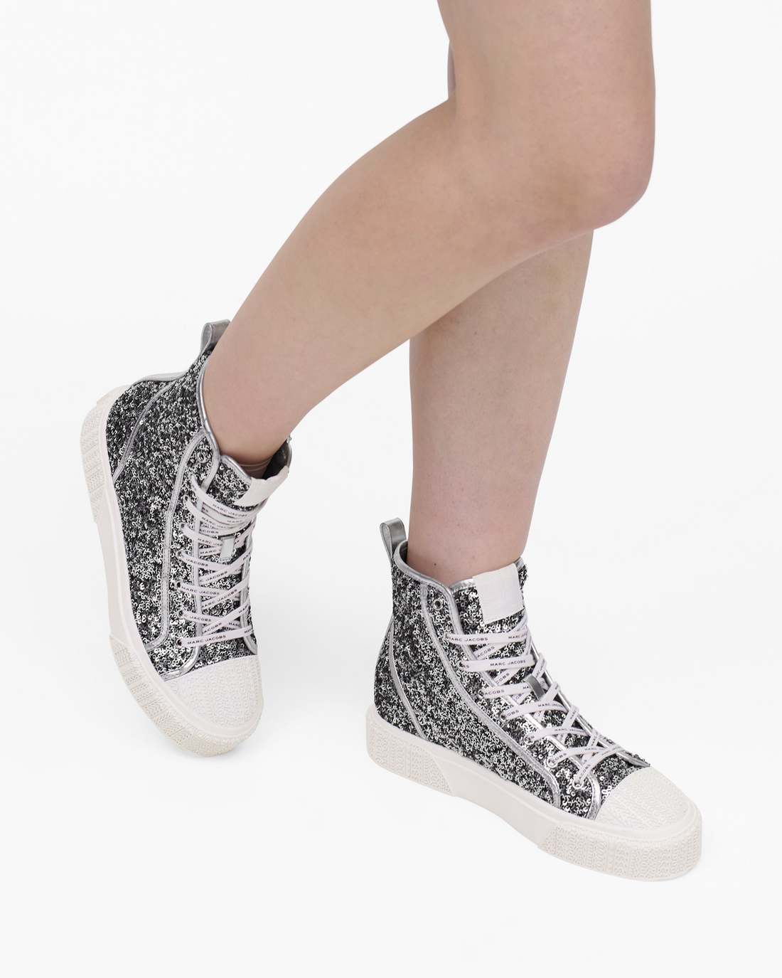 The Sequin High Top Sneaker Silver - Marc Jacobs Recommended
