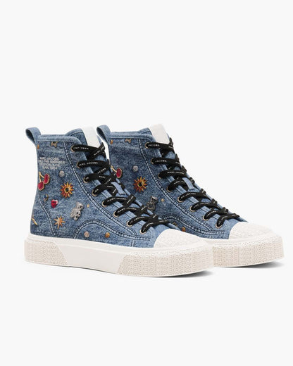 The Trinket Charm High Top Sneaker Medium Wash Multi - Marc Jacobs Signature