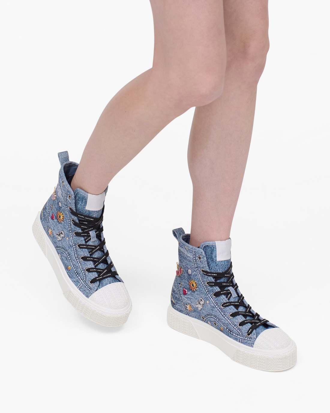 The Trinket Charm High Top Sneaker Medium Wash Multi - Marc Jacobs Signature