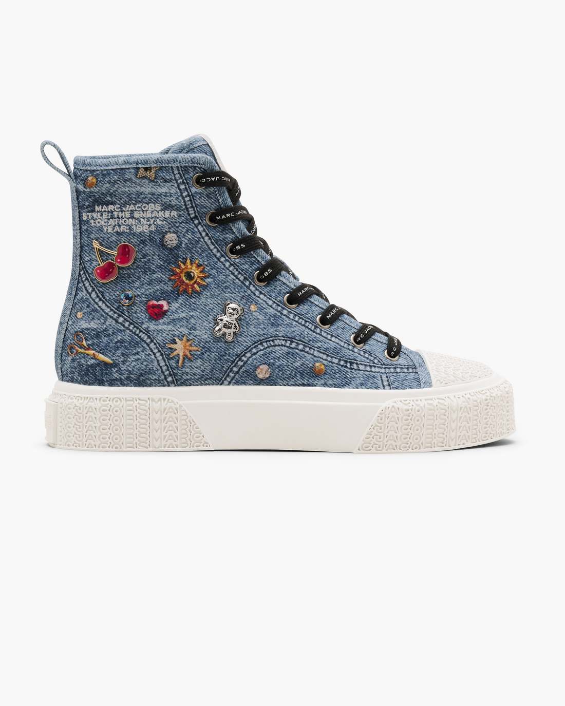 The Trinket Charm High Top Sneaker Medium Wash Multi - Marc Jacobs Signature