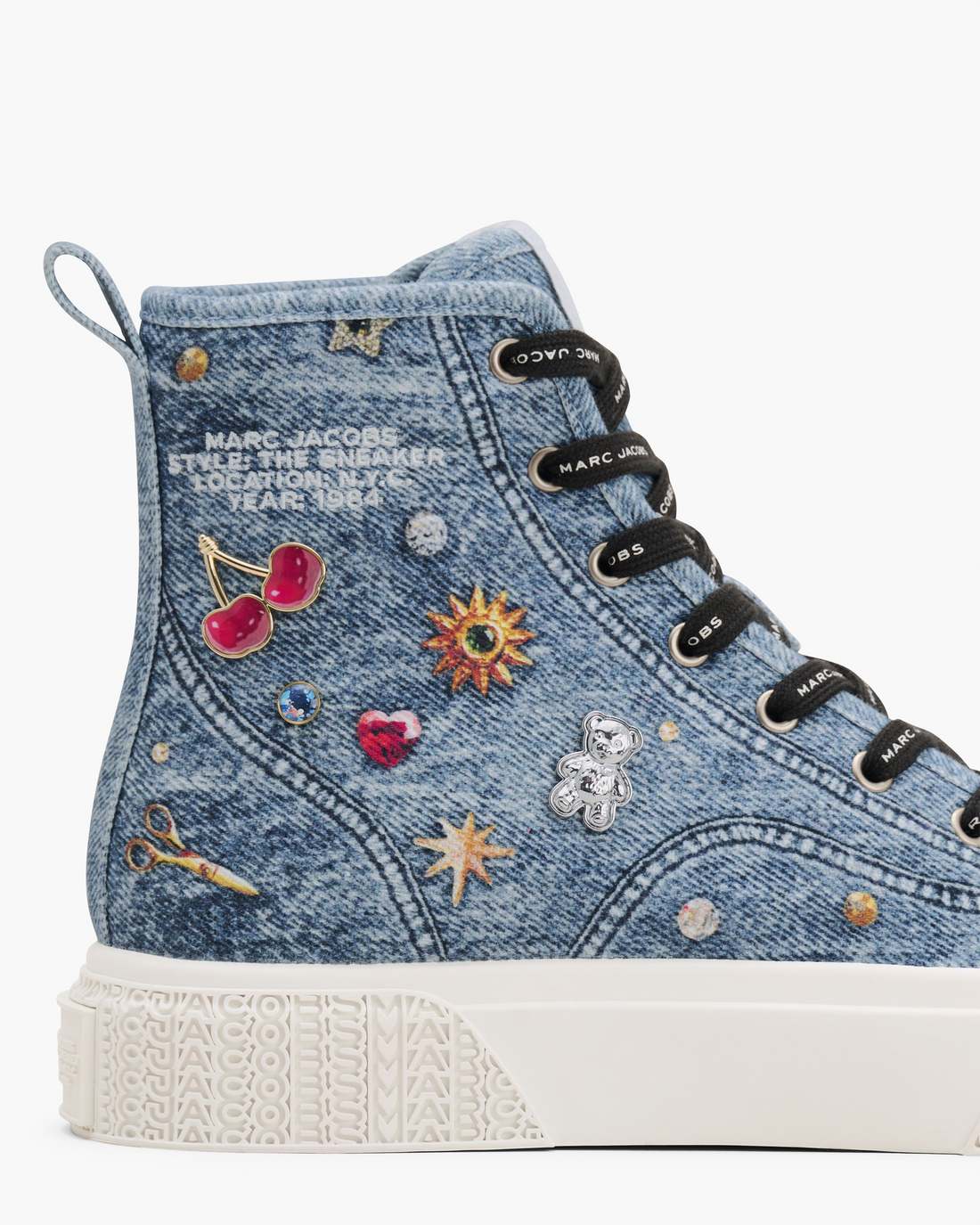 The Trinket Charm High Top Sneaker Medium Wash Multi - Marc Jacobs Signature