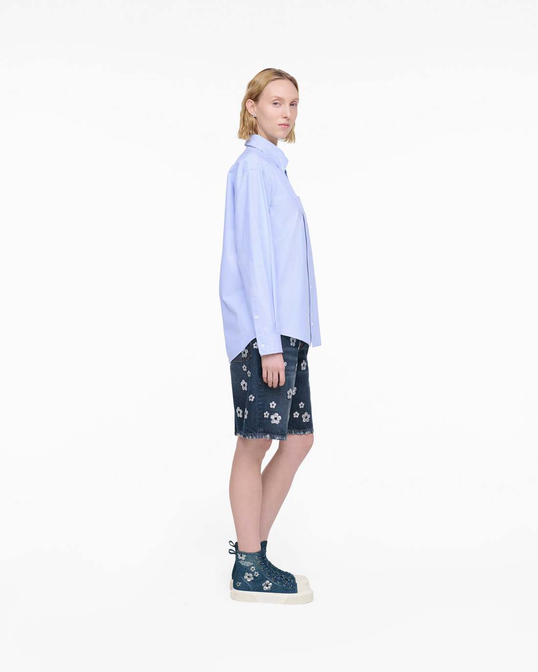 The Sequin Daisy Denim High Top Sneaker Vintage Indigo - Marc Jacobs Premium