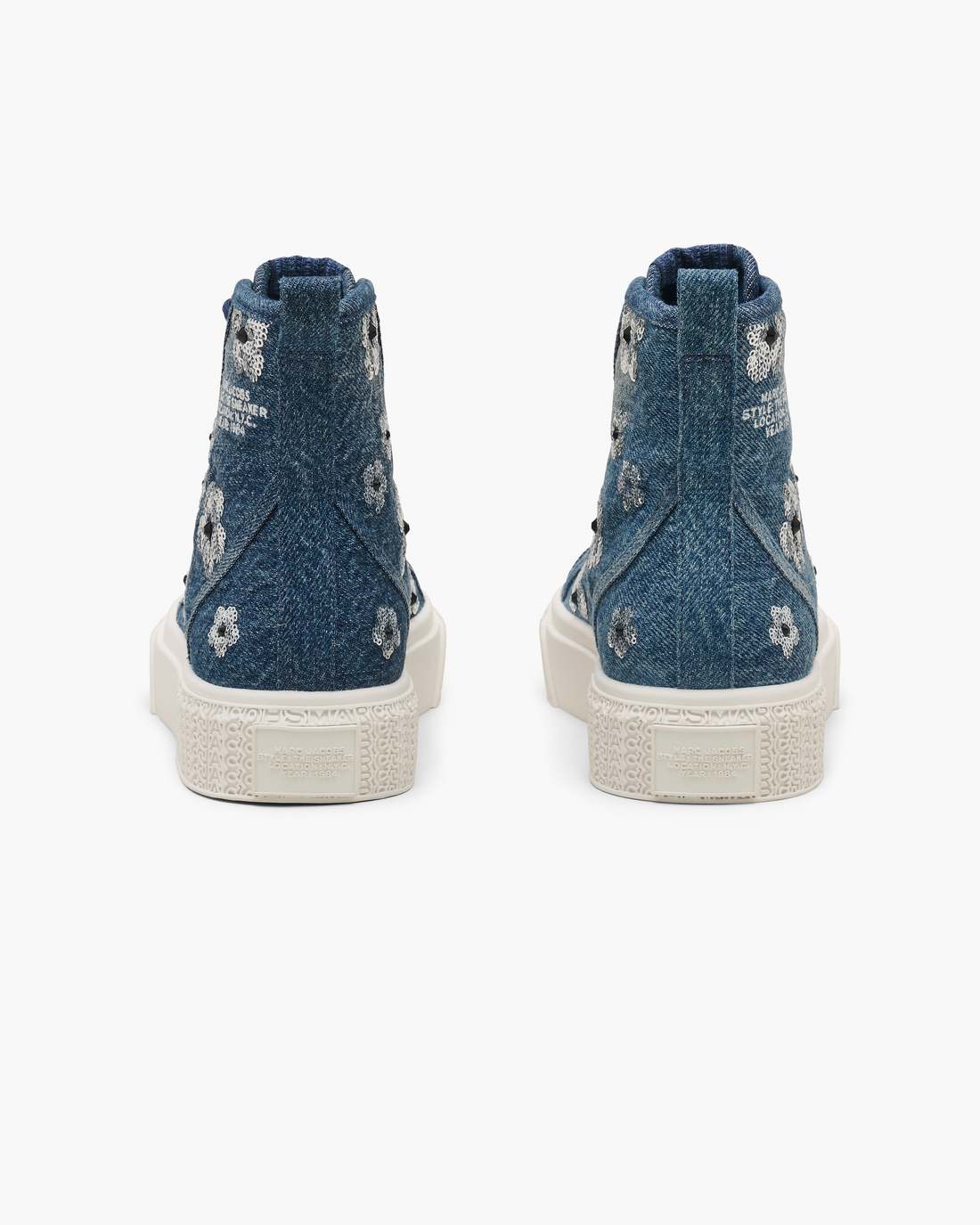 The Sequin Daisy Denim High Top Sneaker Vintage Indigo - Marc Jacobs Premium
