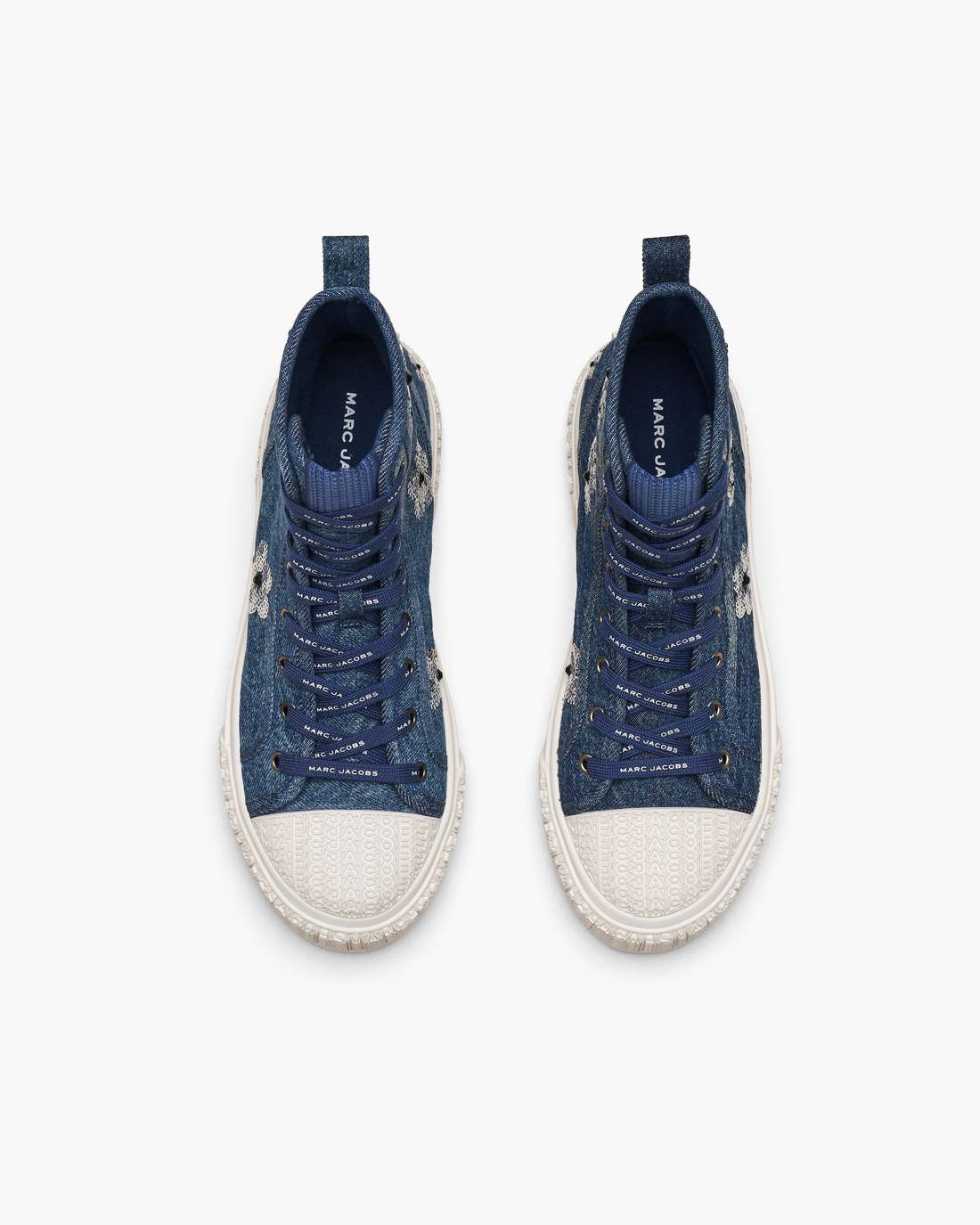 The Sequin Daisy Denim High Top Sneaker Vintage Indigo - Marc Jacobs Premium