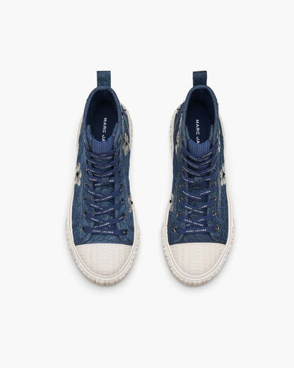 The Sequin Daisy Denim High Top Sneaker Vintage Indigo - Marc Jacobs Premium