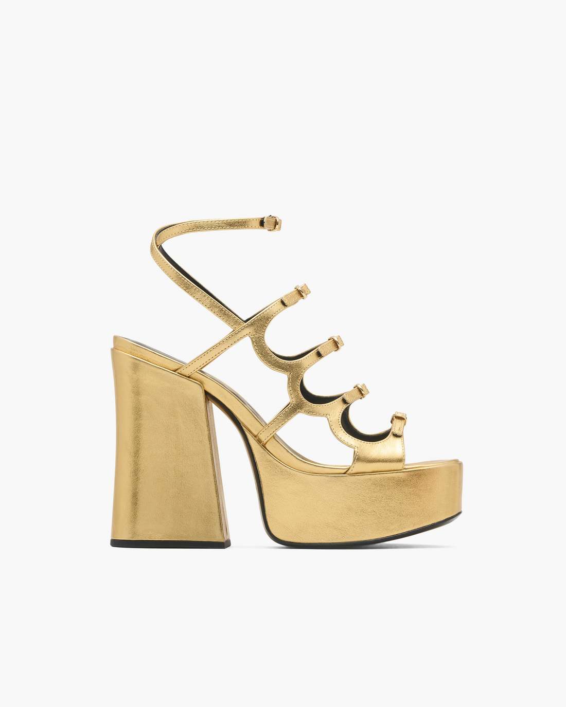 The Metallic Leather Kiki Platform Sandal Gold - Marc Jacobs Recommended