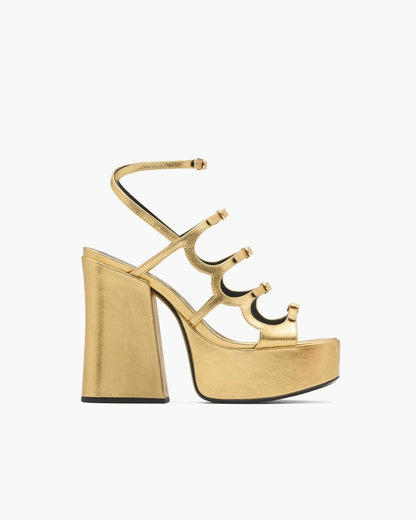 The Metallic Leather Kiki Platform Sandal Gold - Marc Jacobs Recommended