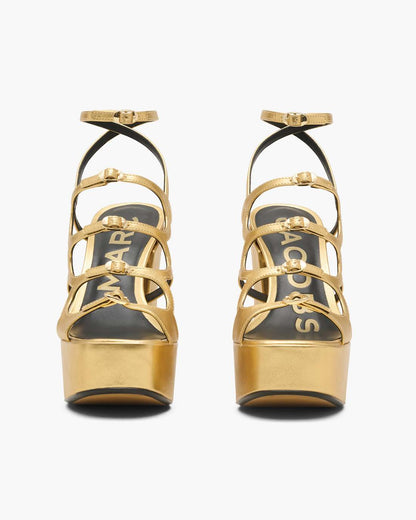 The Metallic Leather Kiki Platform Sandal Gold - Marc Jacobs Recommended