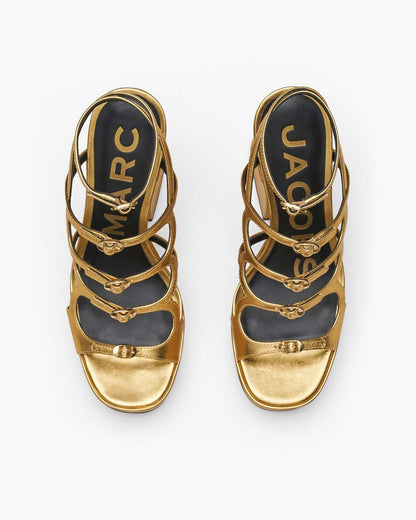 The Metallic Leather Kiki Platform Sandal Gold - Marc Jacobs Recommended