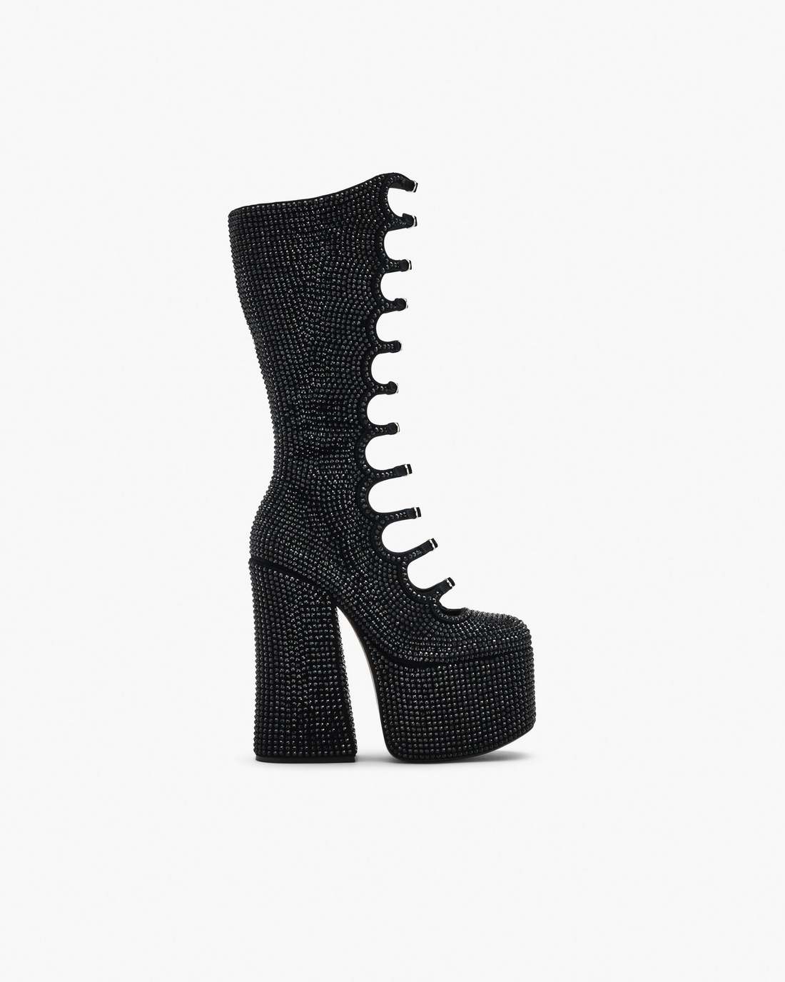 The Rhinestone Kiki Knee-High Boot Black/Black - Marc Jacobs Trending