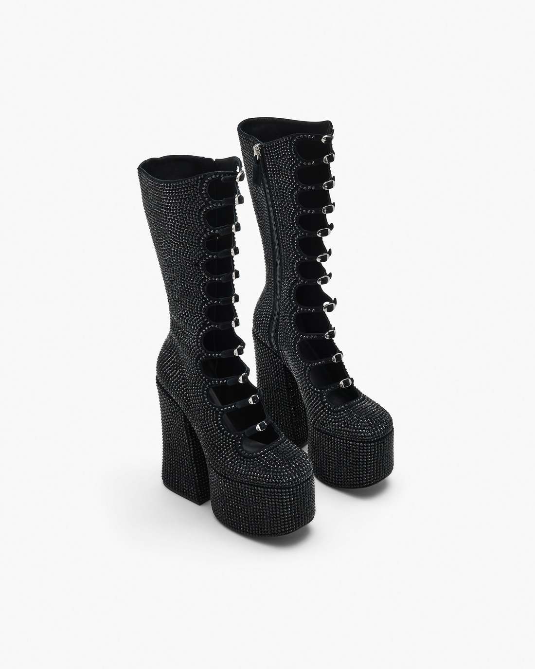 The Rhinestone Kiki Knee-High Boot Black/Black - Marc Jacobs Trending