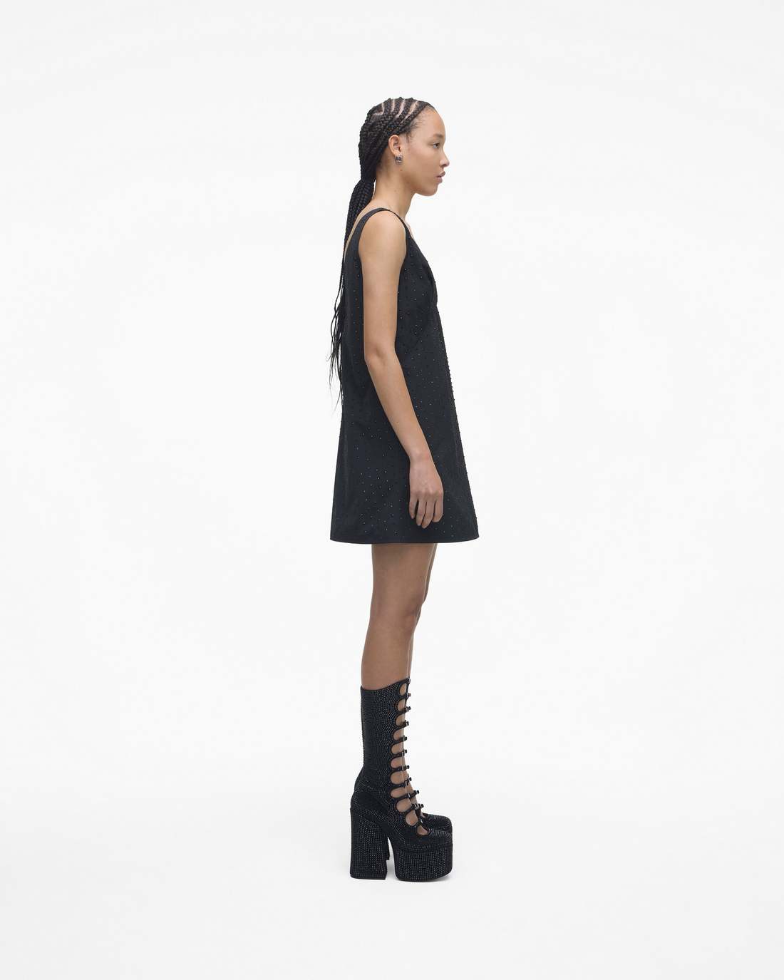 The Rhinestone Kiki Knee-High Boot Black/Black - Marc Jacobs Trending