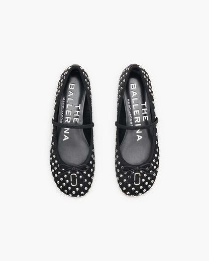 The Studded Sabrina Ballerina Black Multi - Marc Jacobs Signature