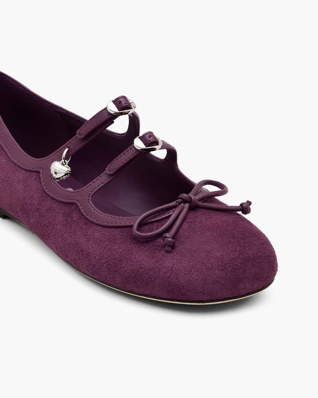 The Suede Kiki Ballerina Dark Plum - Marc Jacobs New