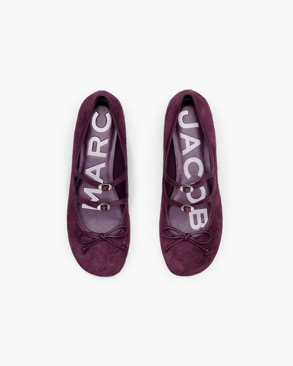 The Suede Kiki Ballerina Dark Plum - Marc Jacobs New