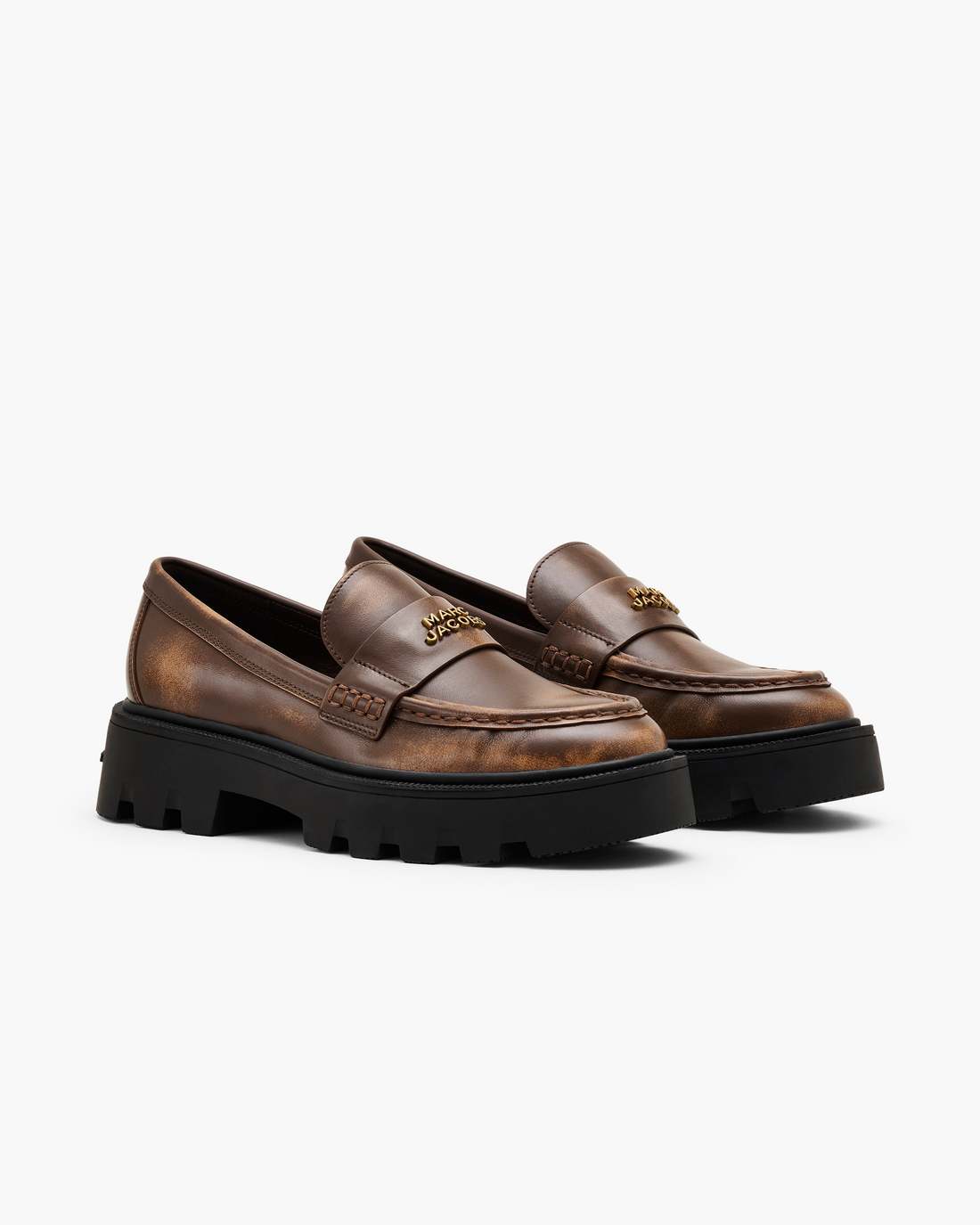 The Distressed Leather Frankie Loafer Ebony - Marc Jacobs Trending