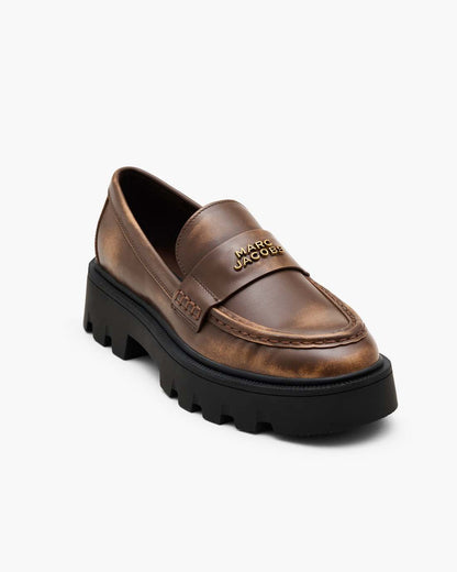 The Distressed Leather Frankie Loafer Ebony - Marc Jacobs Trending