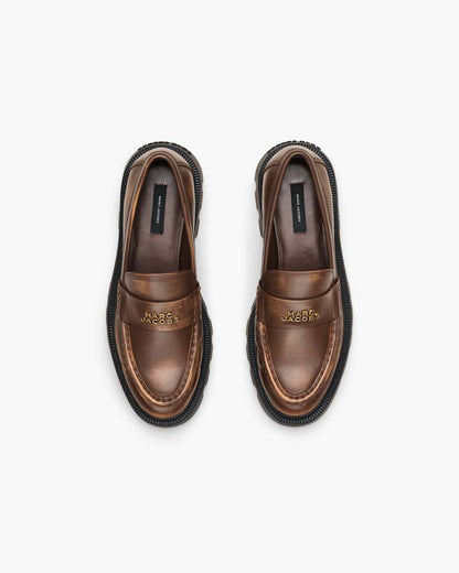 The Distressed Leather Frankie Loafer Ebony - Marc Jacobs Trending