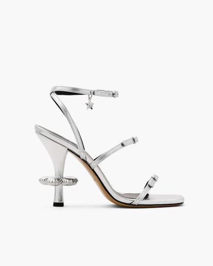 The Metallic Leather Daisy Heel Silver - Marc Jacobs New