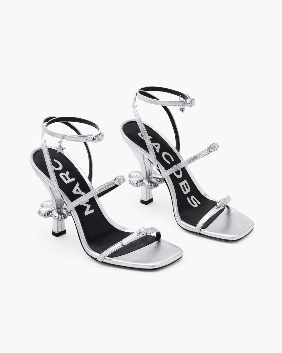 The Metallic Leather Daisy Heel Silver - Marc Jacobs New
