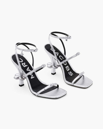 The Metallic Leather Daisy Heel Silver - Marc Jacobs New