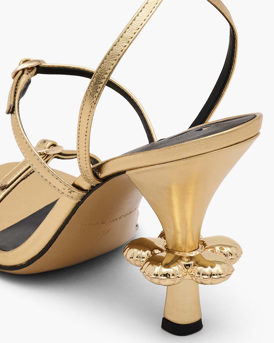 The Metallic Leather Daisy Heel Gold - Marc Jacobs Popular