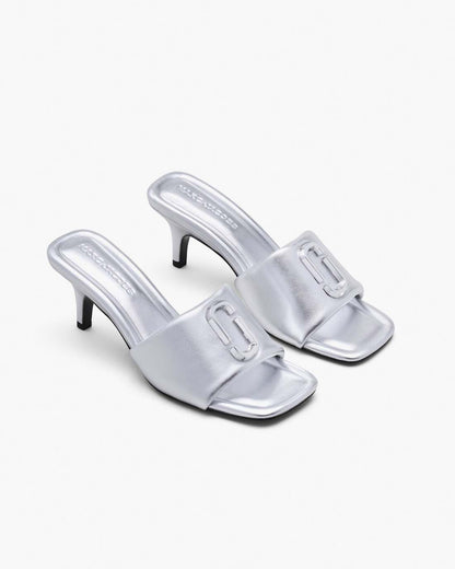 The Metallic J Marc Heeled Sandal Silver - Marc Jacobs Premium