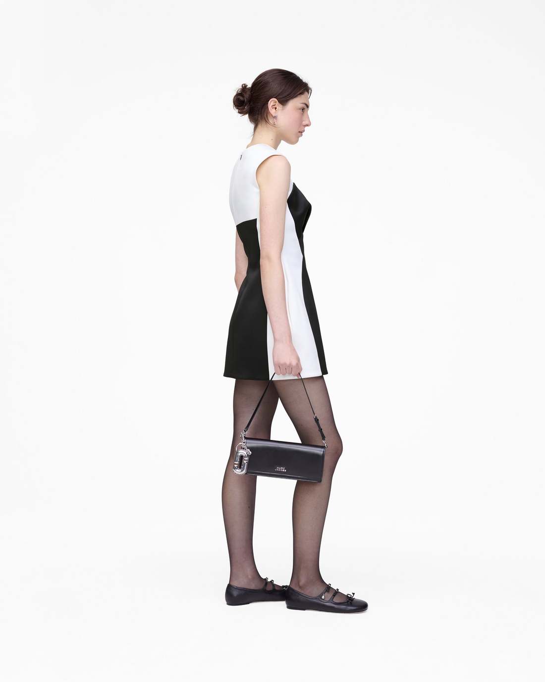 Seamed Up Satin Dress Black/White - Marc Jacobs Featured