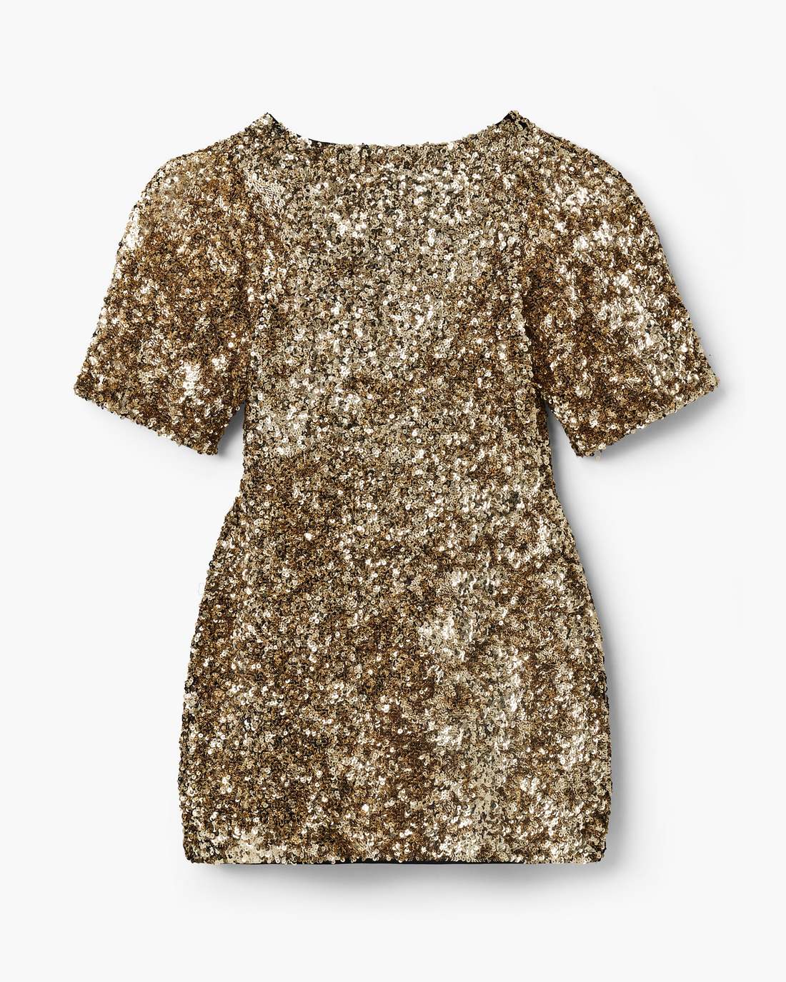 Sequin V-Neck Knit Dress Gold - Marc Jacobs Trending