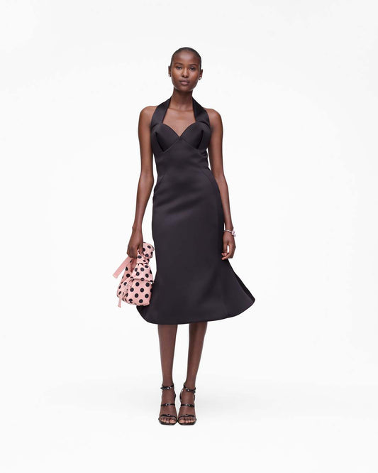 Sculpted Satin Halter Dress Black - Marc Jacobs Exclusive