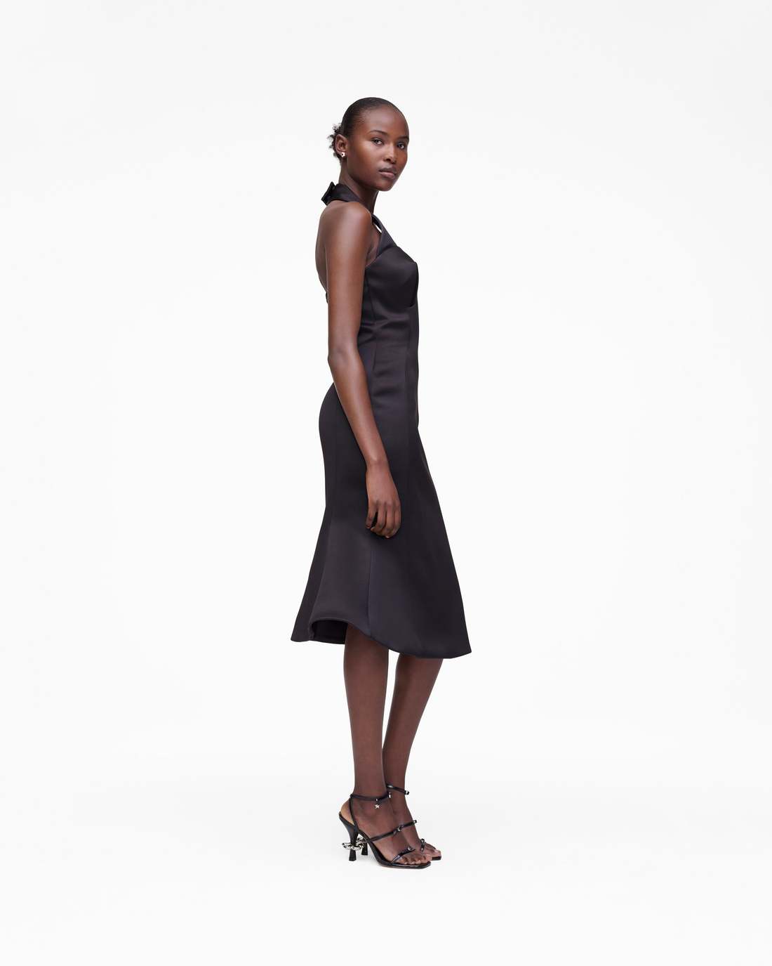 Sculpted Satin Halter Dress Black - Marc Jacobs Exclusive