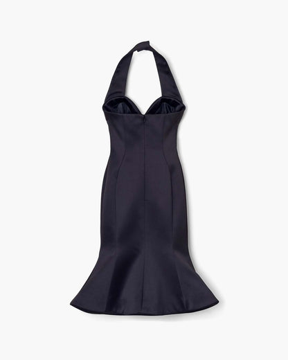 Sculpted Satin Halter Dress Black - Marc Jacobs Exclusive