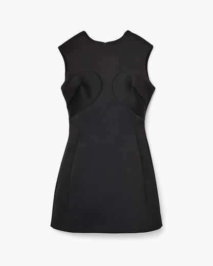 Seamed Up Satin Dress Black - Marc Jacobs Signature
