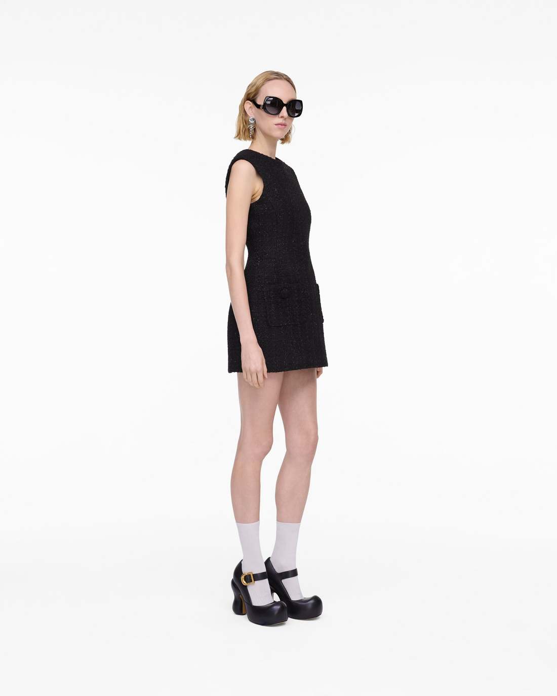 Sculptural Tweed Dress Black - Marc Jacobs New