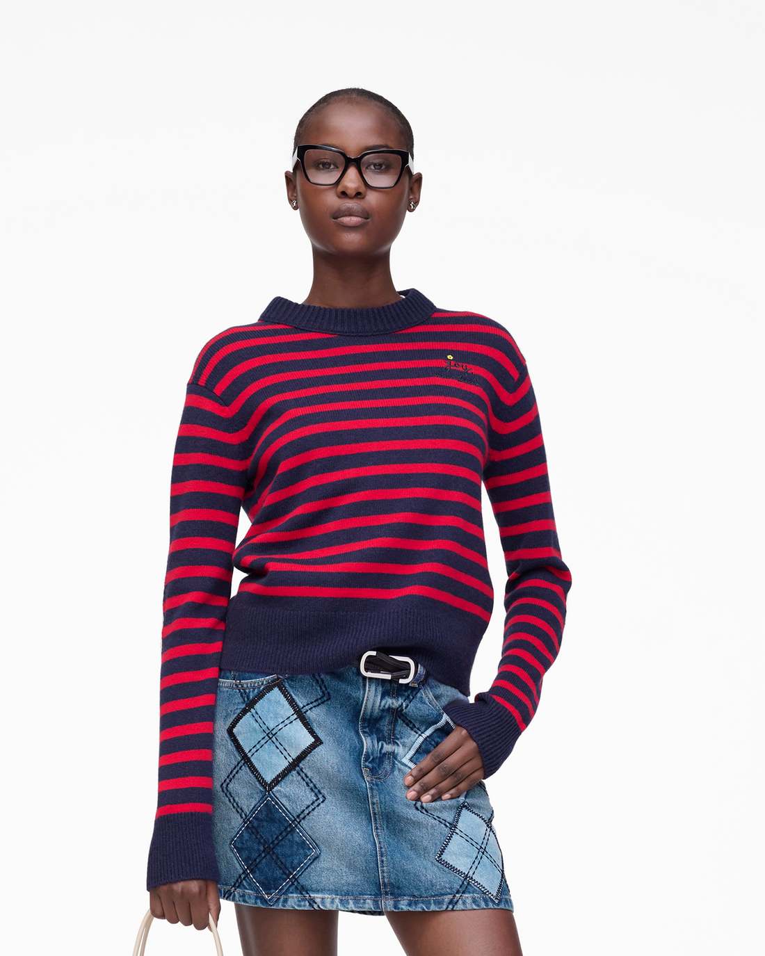Joy Striped Crewneck Navy/Red - Marc Jacobs Signature
