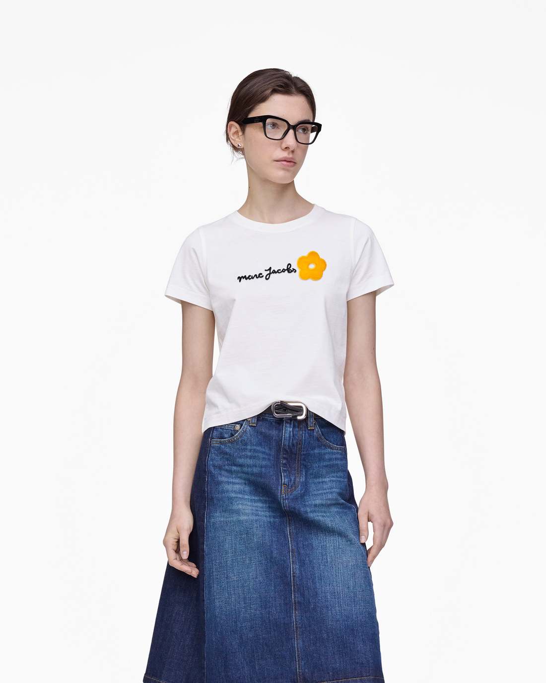 Daisy Logo Slim Tee White - Marc Jacobs Popular