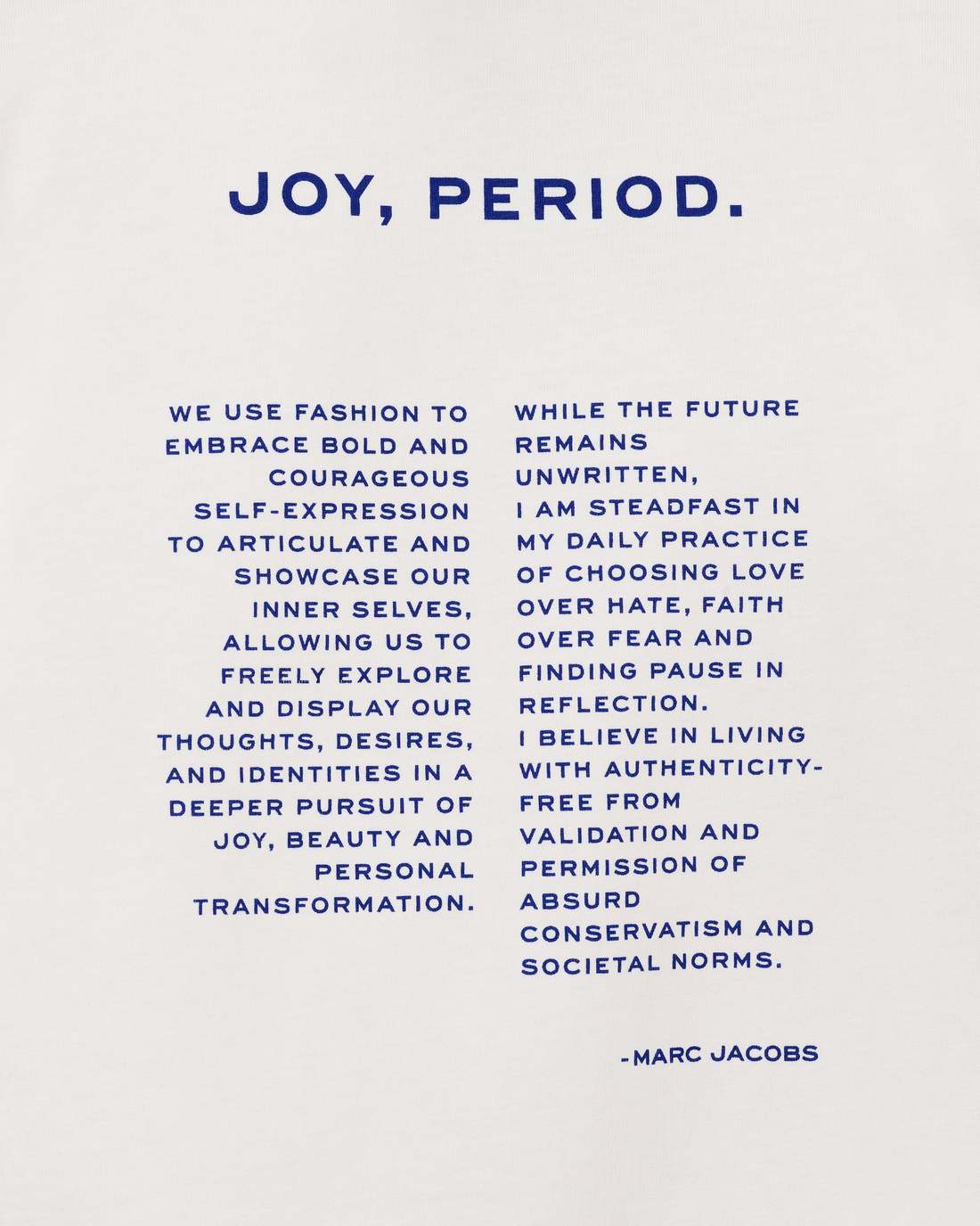 Joy. Slim Tee White - Marc Jacobs Trending