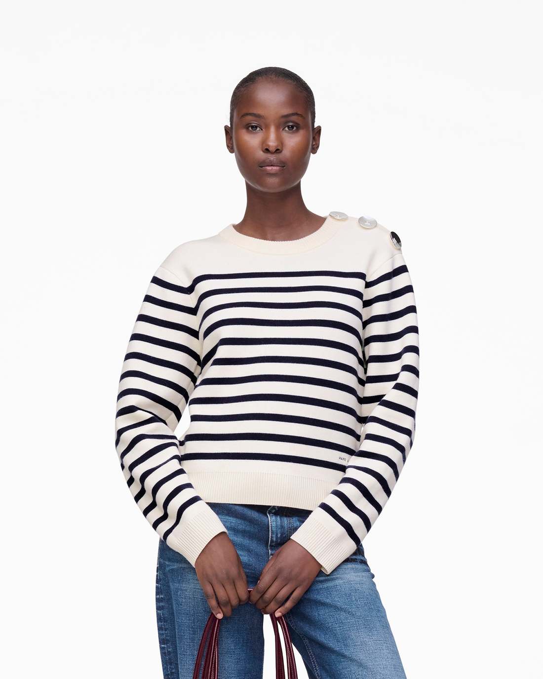 Breton Stripe Crewneck White/Navy - Marc Jacobs Exclusive