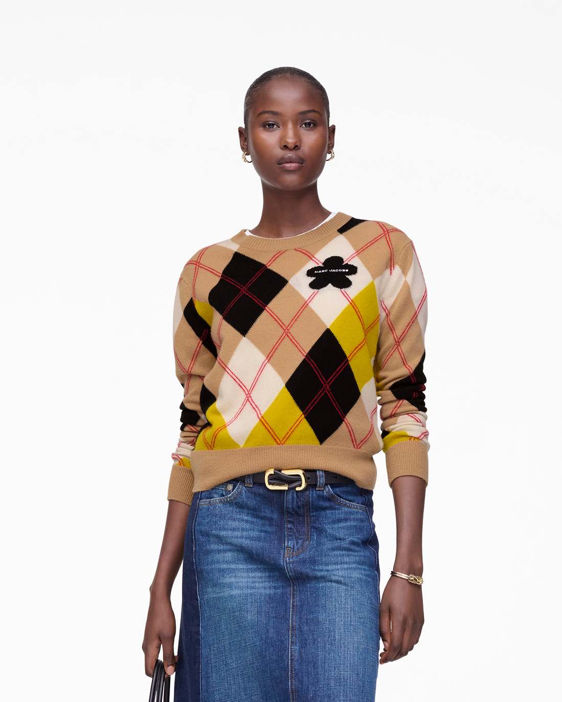Preppy Daisy Argyle Crewneck Joy Yellow Multi - Marc Jacobs Trending