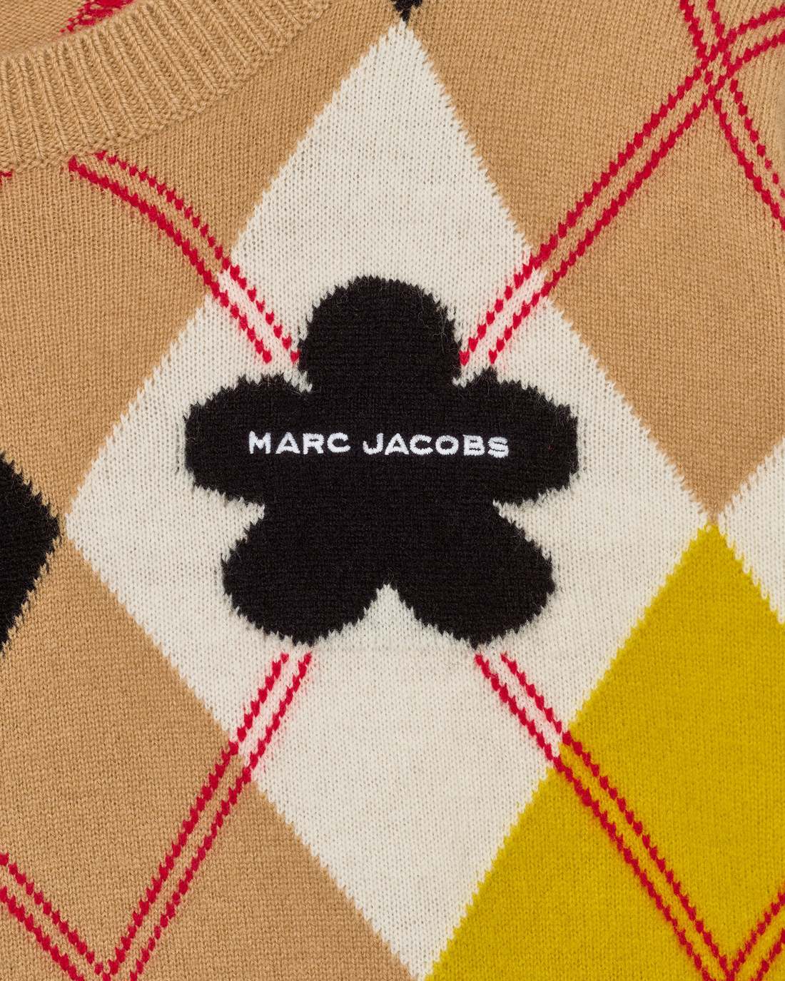 Preppy Daisy Argyle Crewneck Joy Yellow Multi - Marc Jacobs Trending